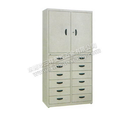 雙門(mén)十二抽柜<br> 型號(hào)：TG-022<br>規(guī)格(mm)：1800H×900W×400D